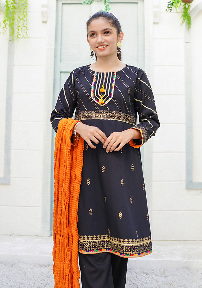 Cotton Printed 3 Pc Suit - Wear Ochre