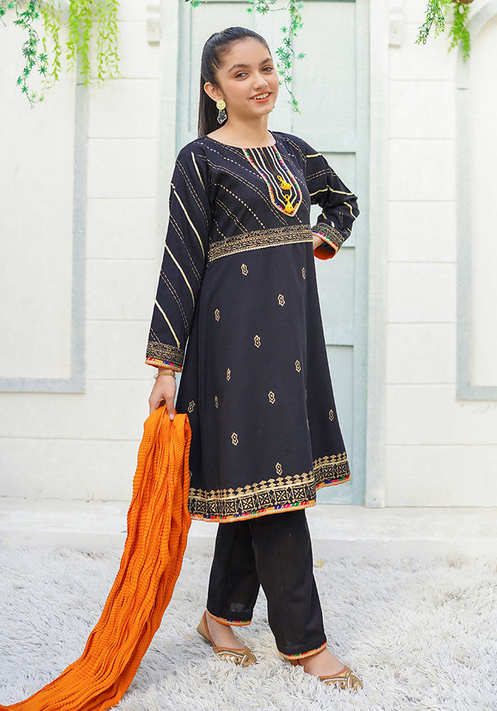 Cotton Printed 3 Pc Suit - Wear Ochre