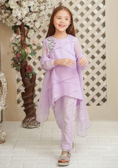 Chiffon Hand Adda Work 3 Pc Suit