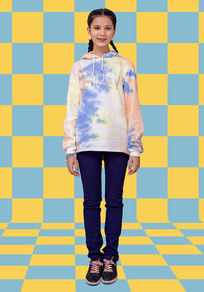 Fleece Tie & Dye Printed Hoodie