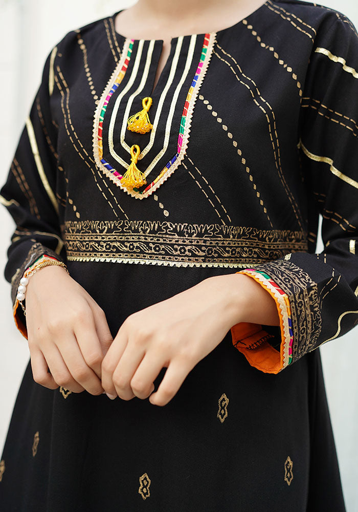 Cotton Printed 3 Pc Suit - Wear Ochre