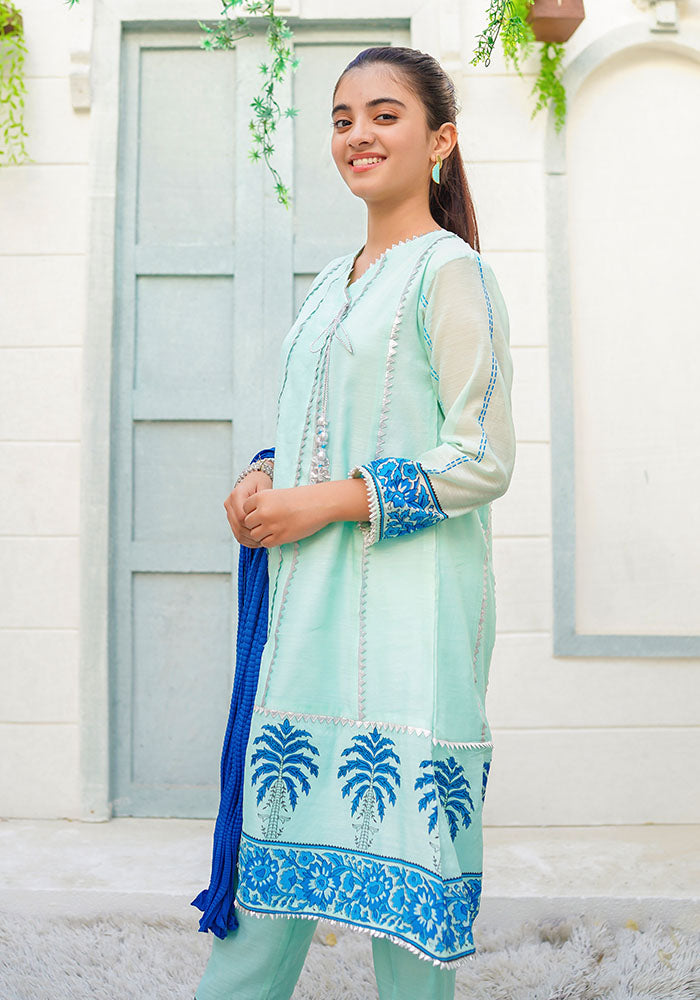 Paper Cotton Printed 3 Pc Suit - Wear Ochre