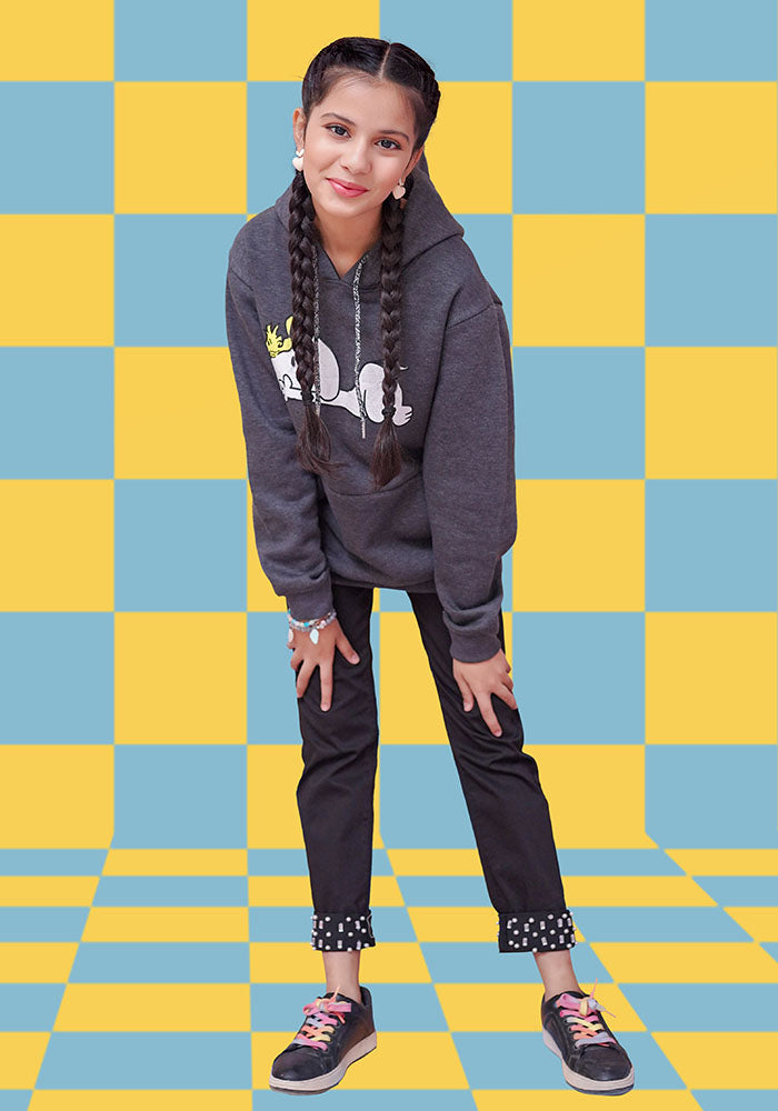 Fleece Printed Hoodie - Wear Ochre