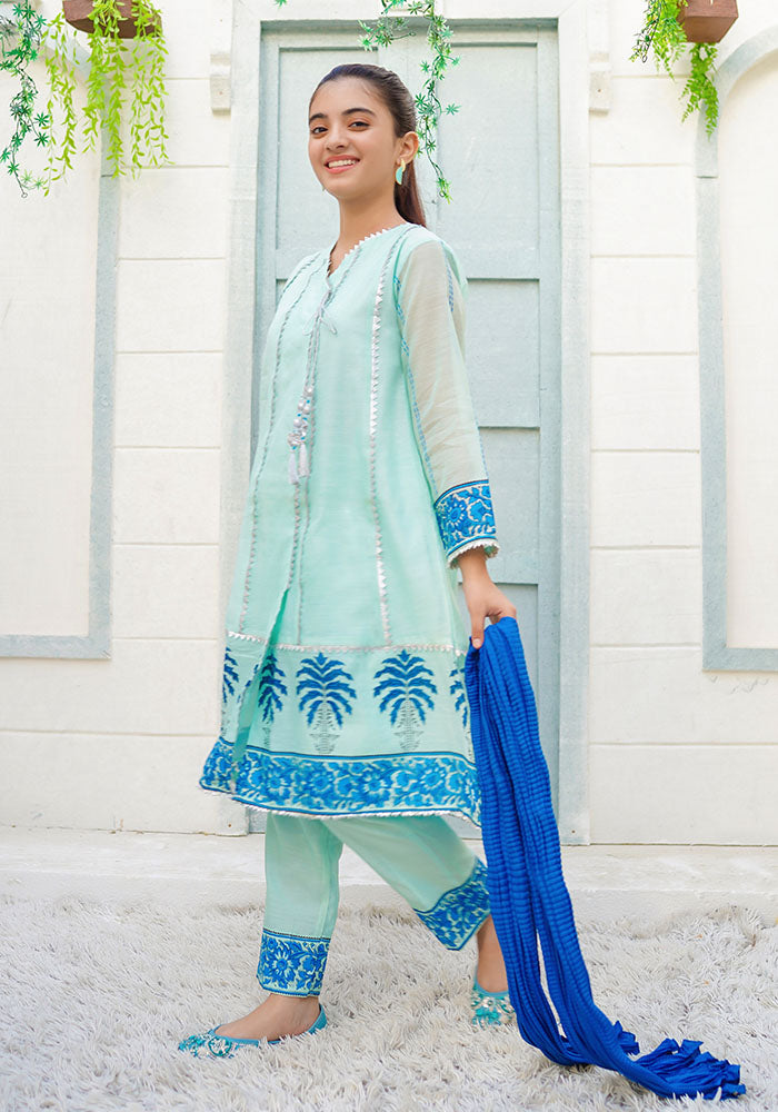 Paper Cotton Printed 3 Pc Suit - Wear Ochre