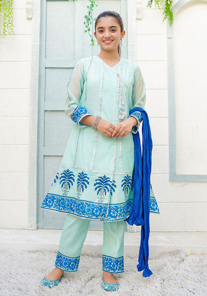 Paper Cotton Printed 3 Pc Suit - Wear Ochre