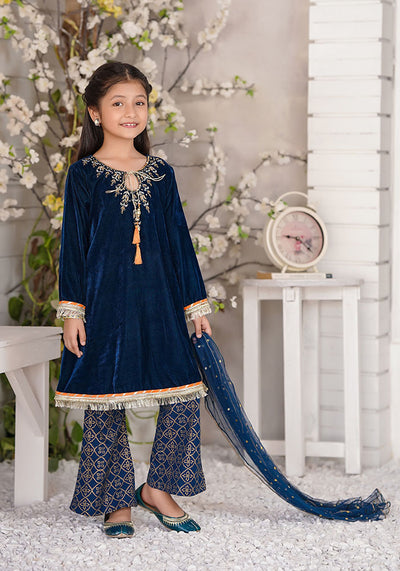 Velvet Hand Adda Work 3 Pc Suit
