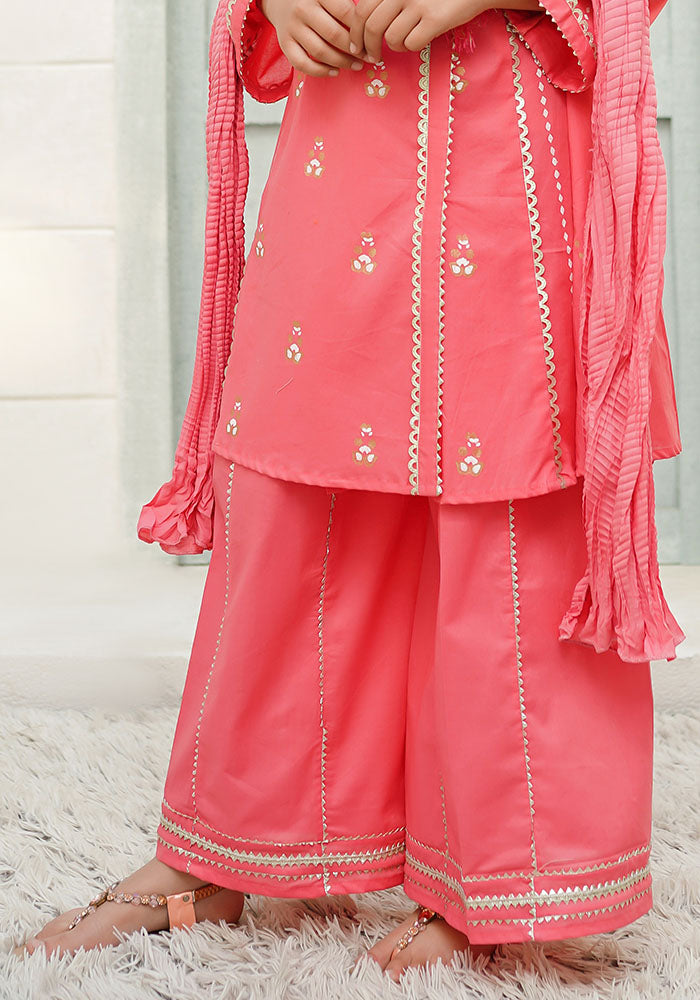 Cotton Printed 3 Pc Suit - Wear Ochre