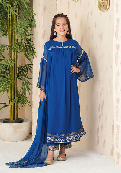 Chiffon Hand Adda Work 3 Pc Suit