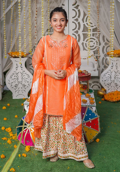 Organza Hand Adda Work 3 Pc Suit