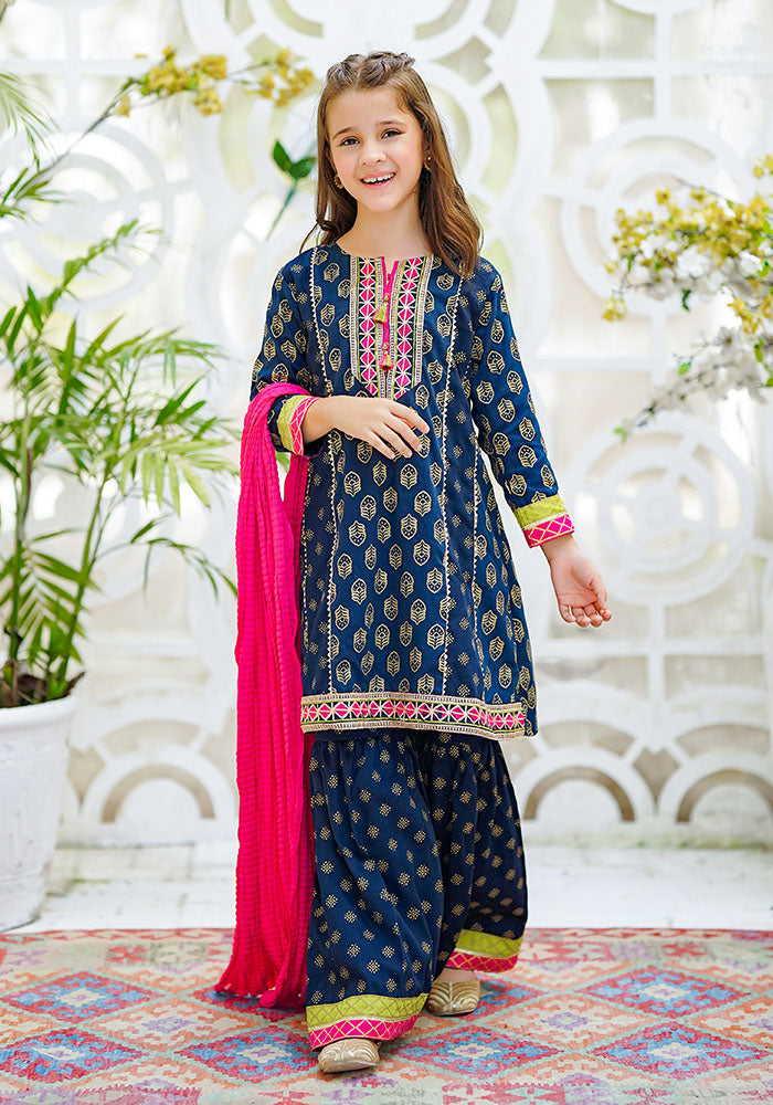 Cotton Printed 3 Pc Suit - Wear Ochre