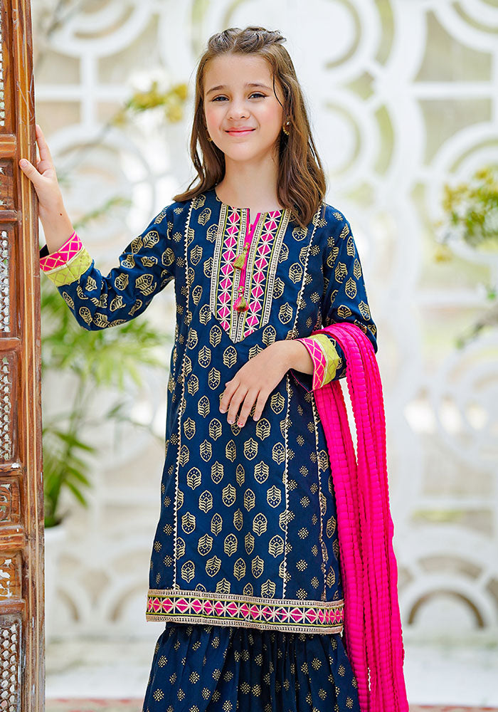 Cotton Printed 3 Pc Suit - Wear Ochre