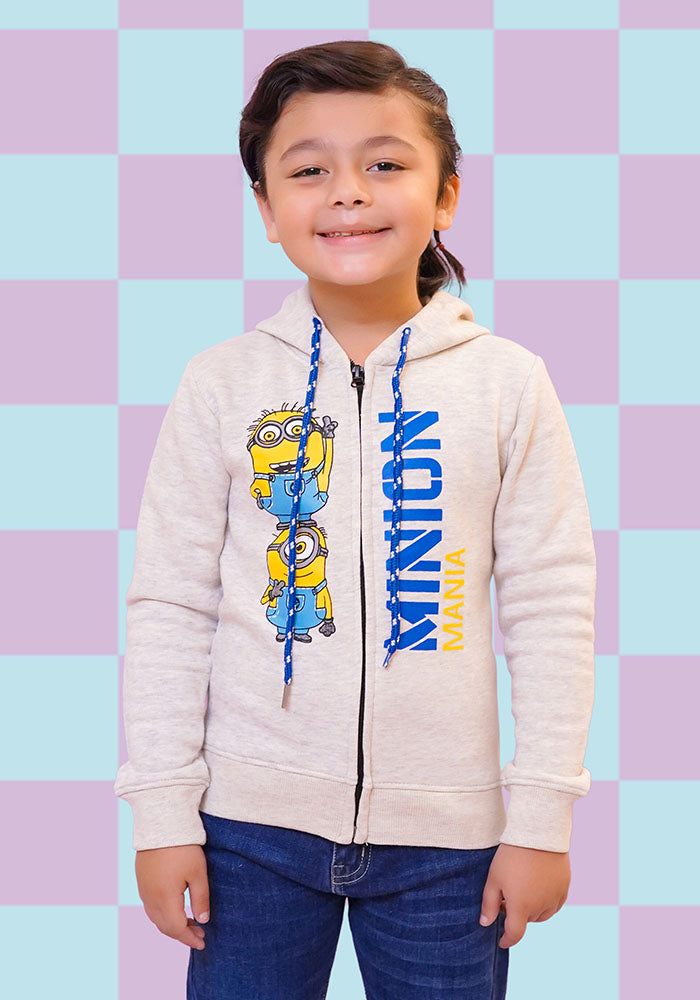 Fleece Printed Hoodie - Wear Ochre