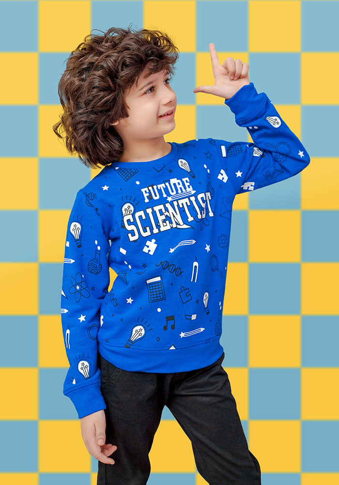 Fleece Printed Sweatshirt - Wear Ochre