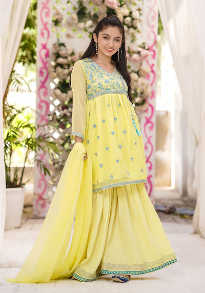 Chiffon Embroidered 3 Pc Suit