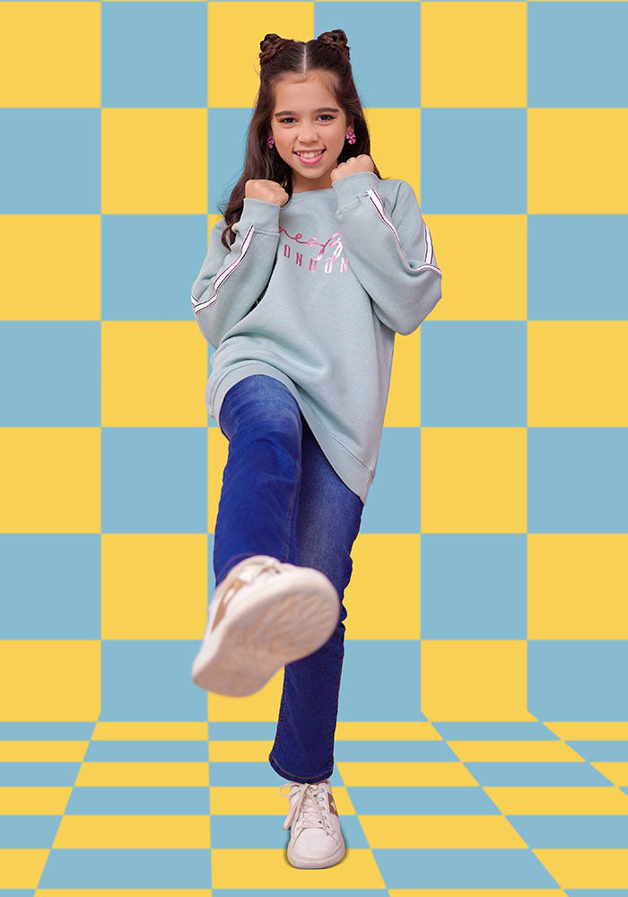 Fleece Printed Sweatshirt - Wear Ochre