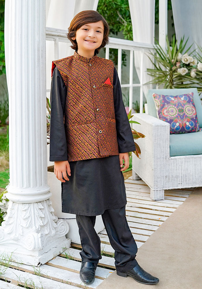 Boys 3 Pc Suit - Wear Ochre