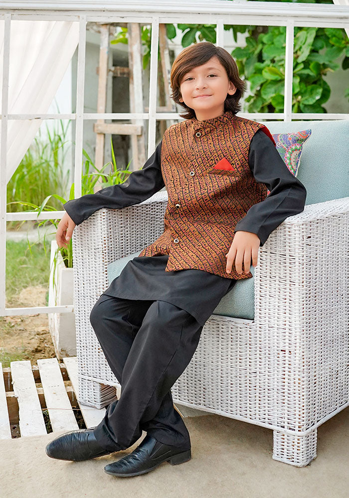 Boys 3 Pc Suit - Wear Ochre