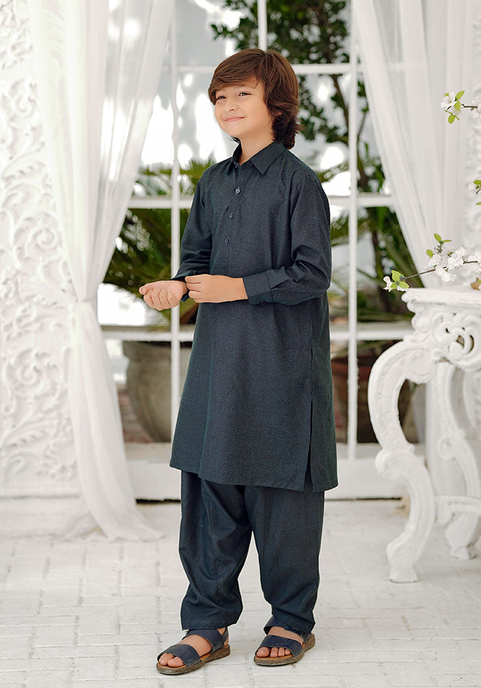 Khaddar Boys Kurta and Shalwar - Wear Ochre
