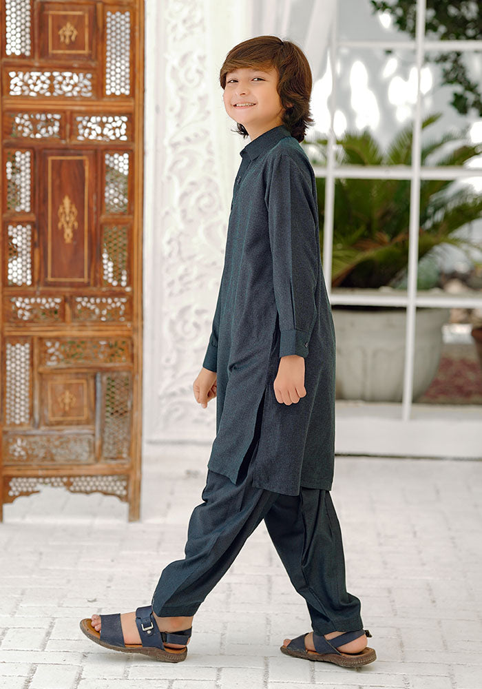 Khaddar Boys Kurta and Shalwar - Wear Ochre