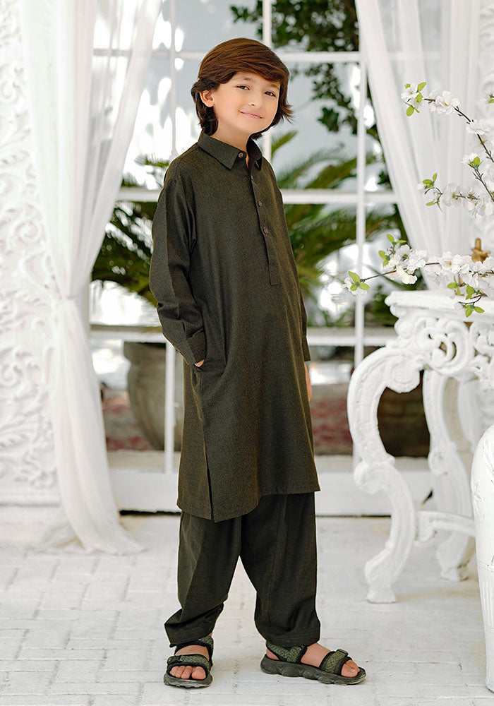 Khaddar Boys Kurta and Shalwar - Wear Ochre