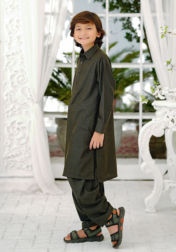 Khaddar Boys Kurta and Shalwar - Wear Ochre