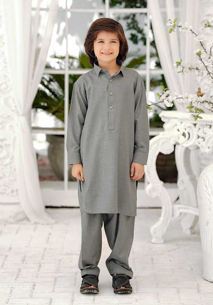 Khaddar Boys Kurta + Shalwar - Wear Ochre