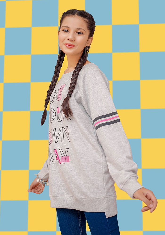 Terry Printed Sweatshirt - Wear Ochre