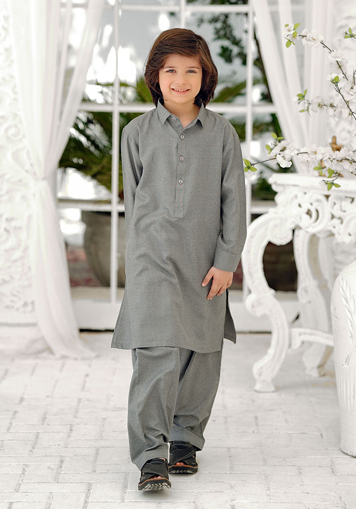 Khaddar Boys Kurta + Shalwar - Wear Ochre