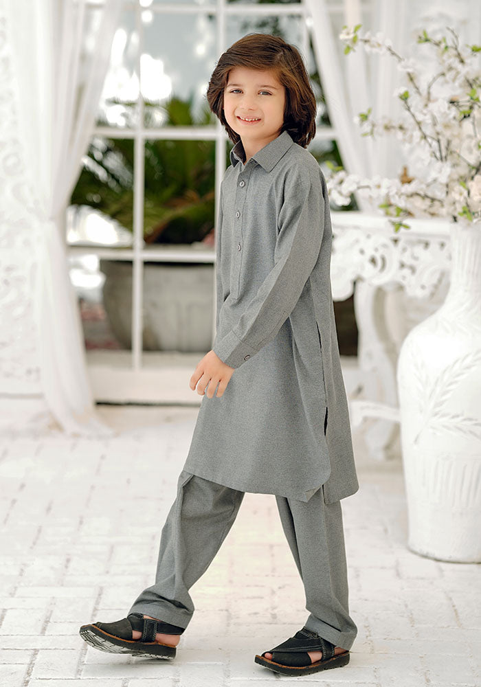 Khaddar Boys Kurta + Shalwar - Wear Ochre