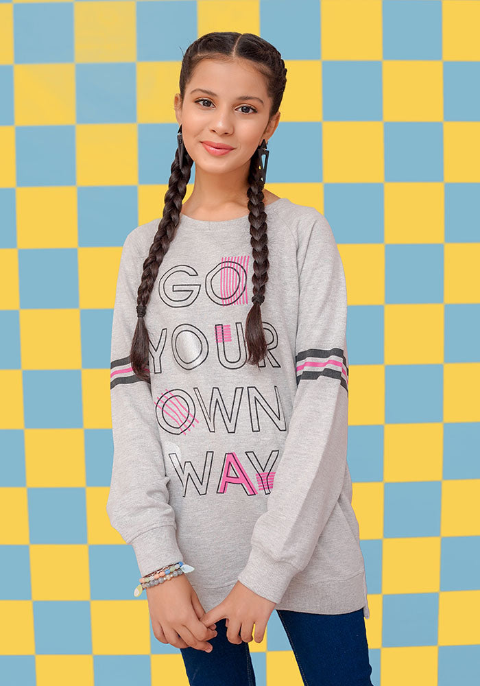 Terry Printed Sweatshirt - Wear Ochre