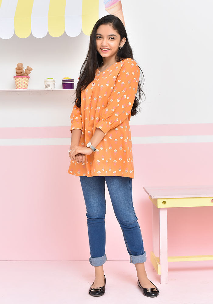 Tangerine Cotton Top - Wear Ochre