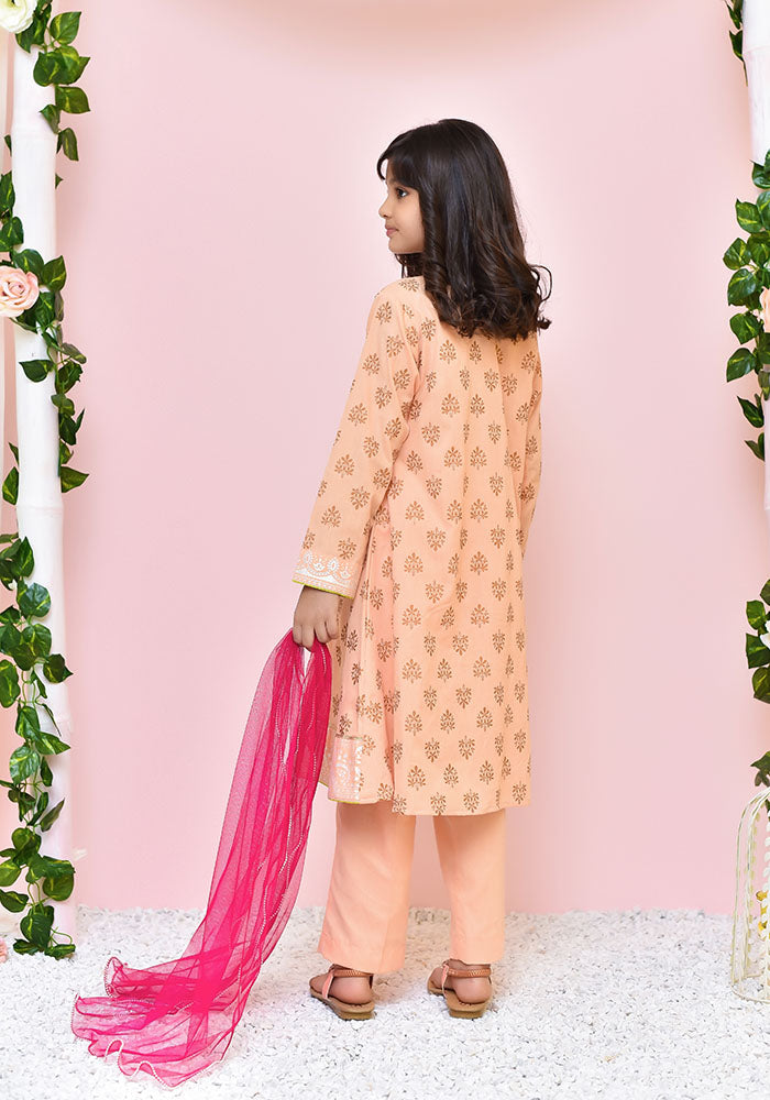 Peach Cotton 3 Piece Suit - Wear Ochre