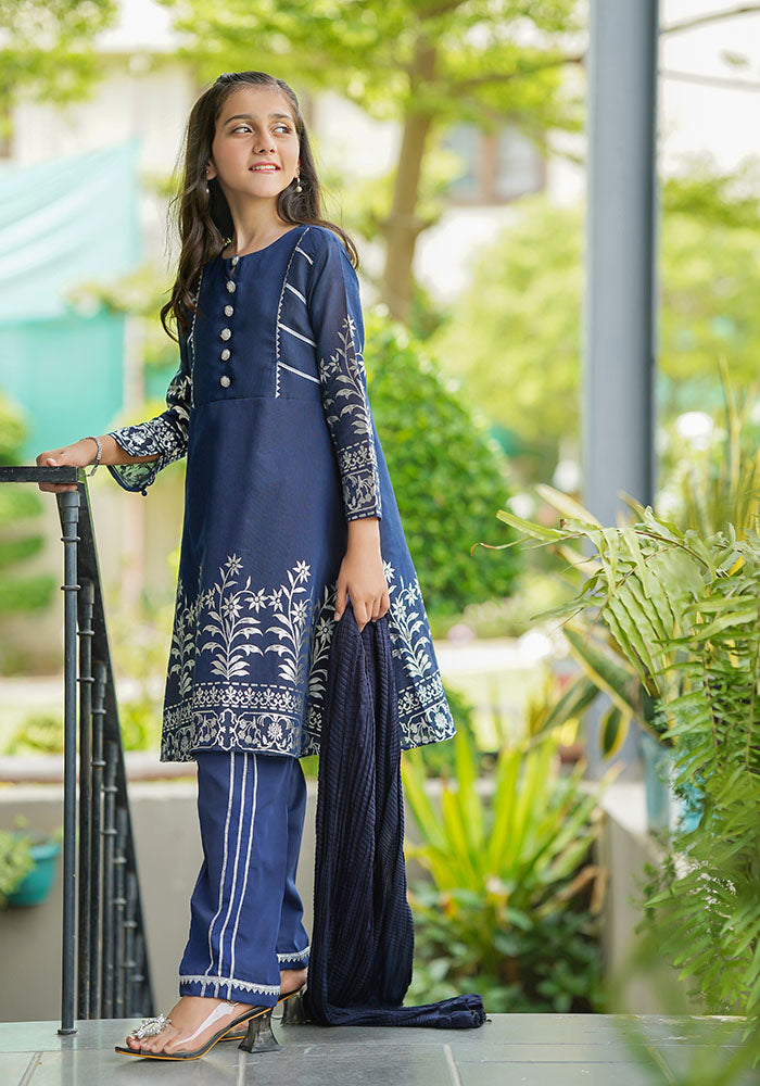 Paper Cotton Printed 3 Pc Suit - Wear Ochre