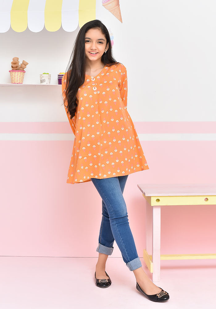 Tangerine Cotton Top - Wear Ochre