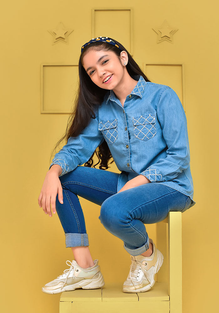 Light Blue Denim Top - Wear Ochre