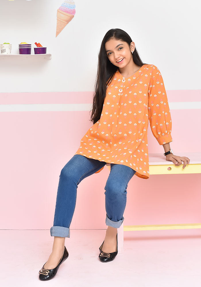 Tangerine Cotton Top - Wear Ochre