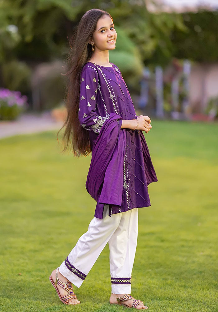 Khaddar Embroidered 3 Pc Suit - Wear Ochre