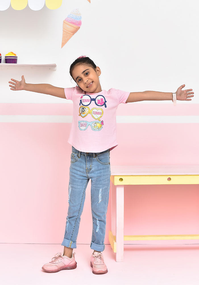 Candy Pink Girls T-Shirt - Wear Ochre