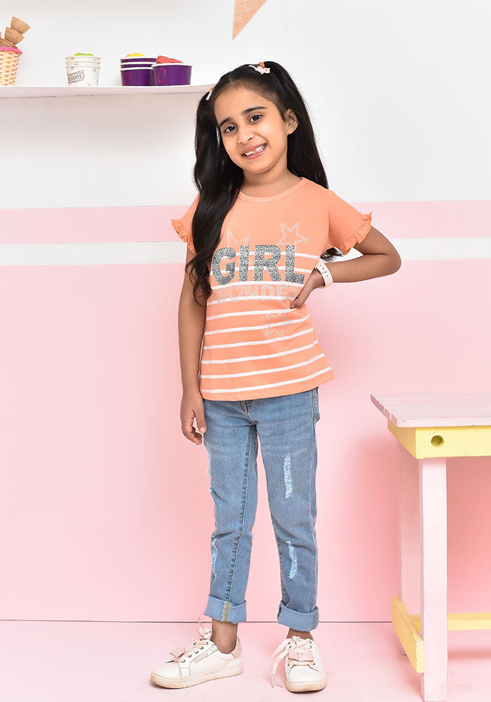 Peach Girls T-Shirt - Wear Ochre