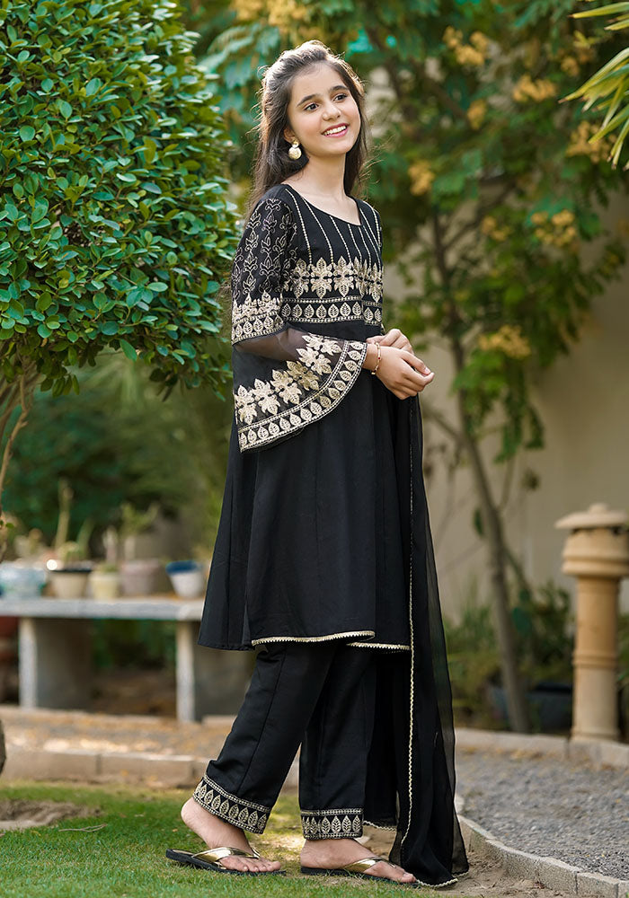 Khaddar Embroidered 3 Pc Suit - Wear Ochre