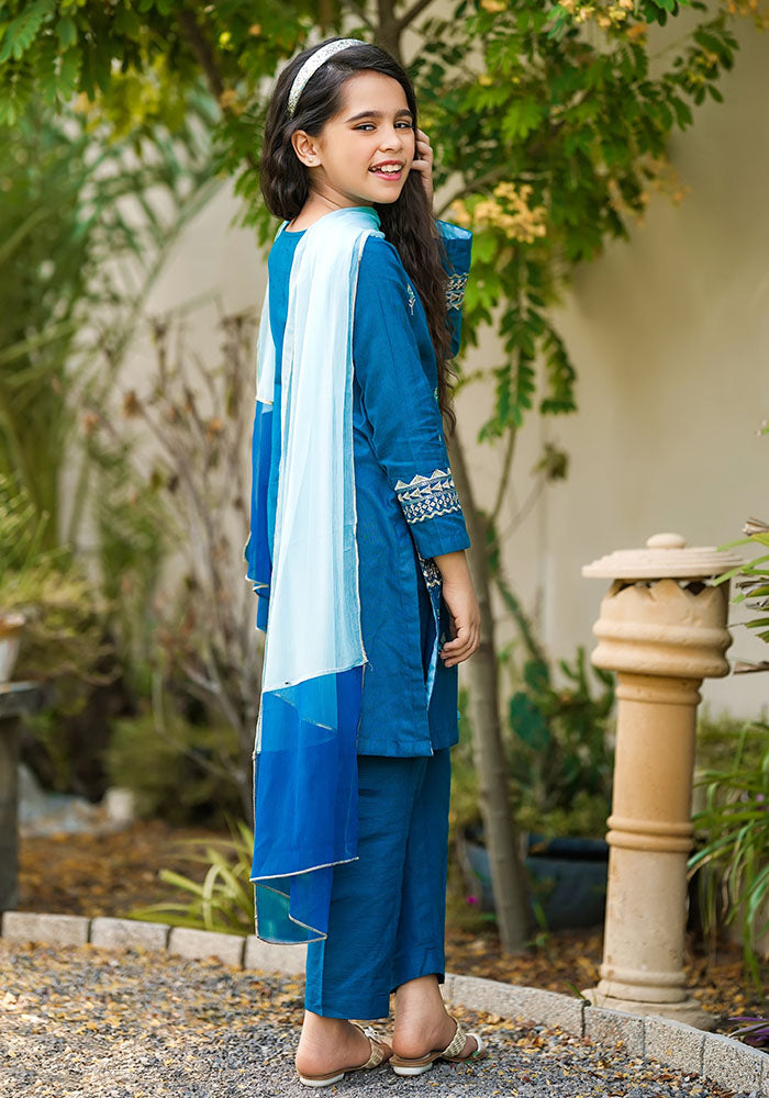 Khaddar Embroidered 3 Pc Suit - Wear Ochre