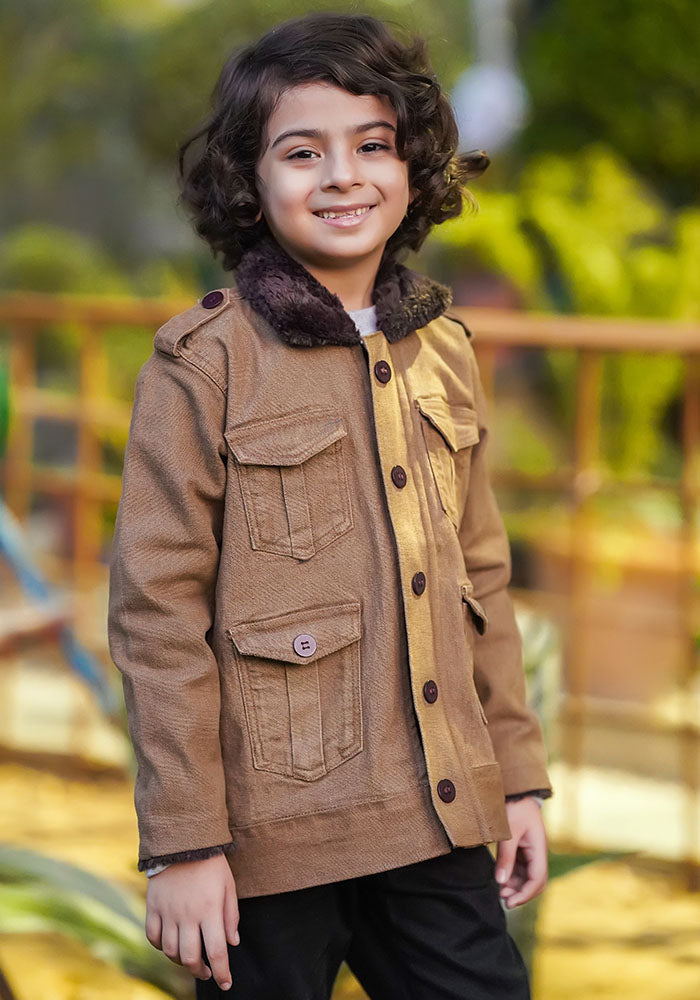 Boys Quilted Jacket - Wear Ochre