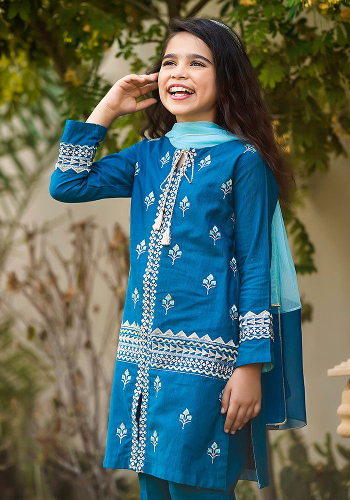 Khaddar Embroidered 3 Pc Suit - Wear Ochre