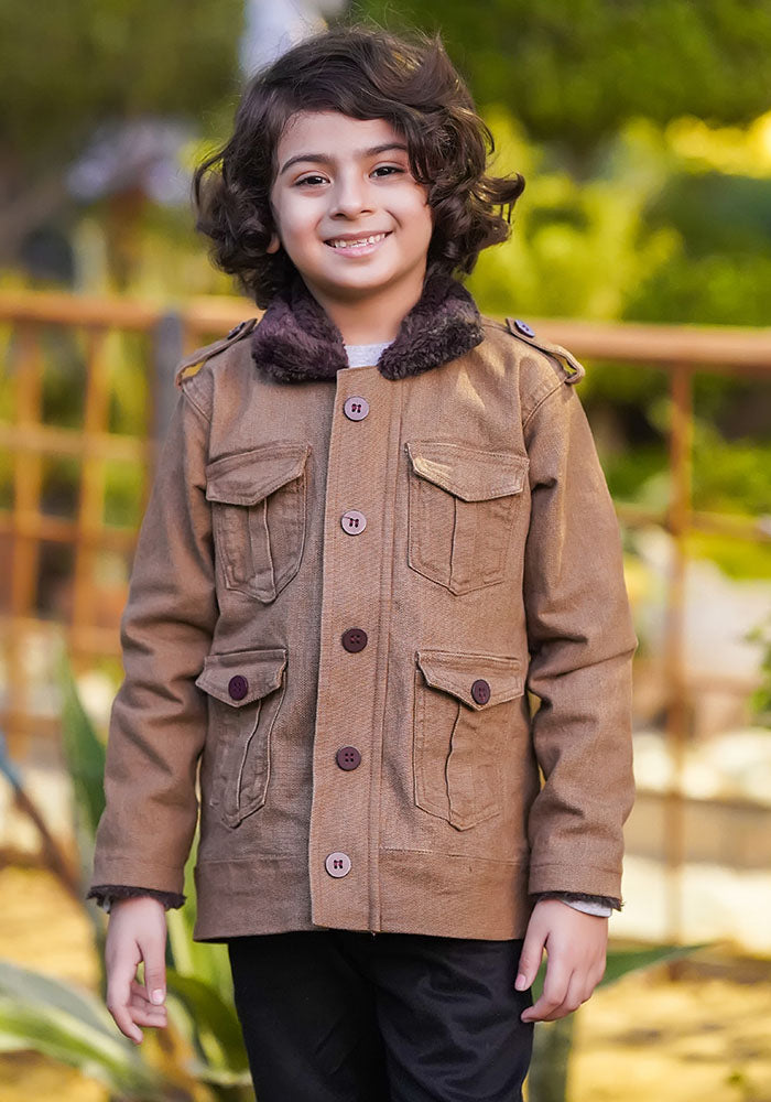 Boys Quilted Jacket - Wear Ochre