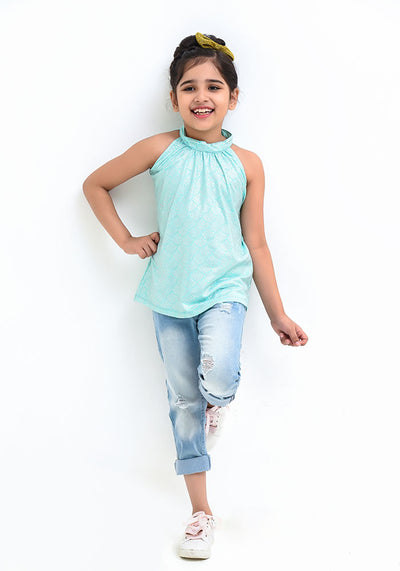 Cotton Stretch Printed Jersey Top