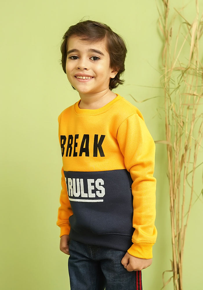 Fleece Printed Sweatshirt - Wear Ochre