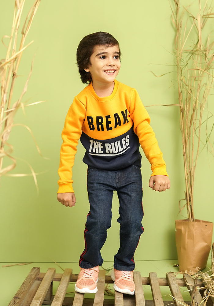 Fleece Printed Sweatshirt - Wear Ochre