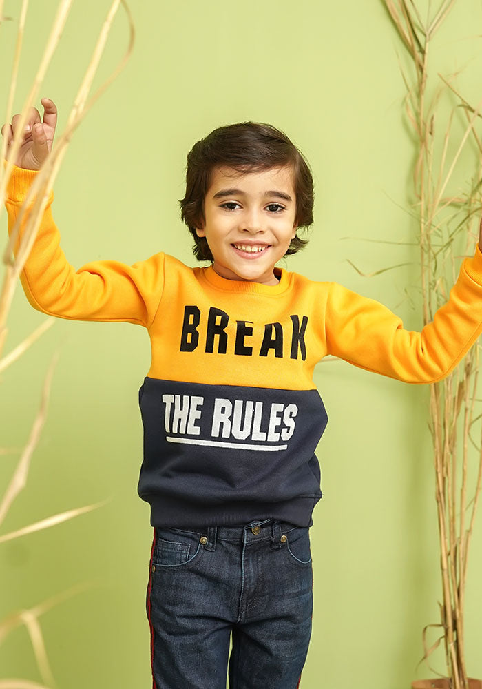 Fleece Printed Sweatshirt - Wear Ochre