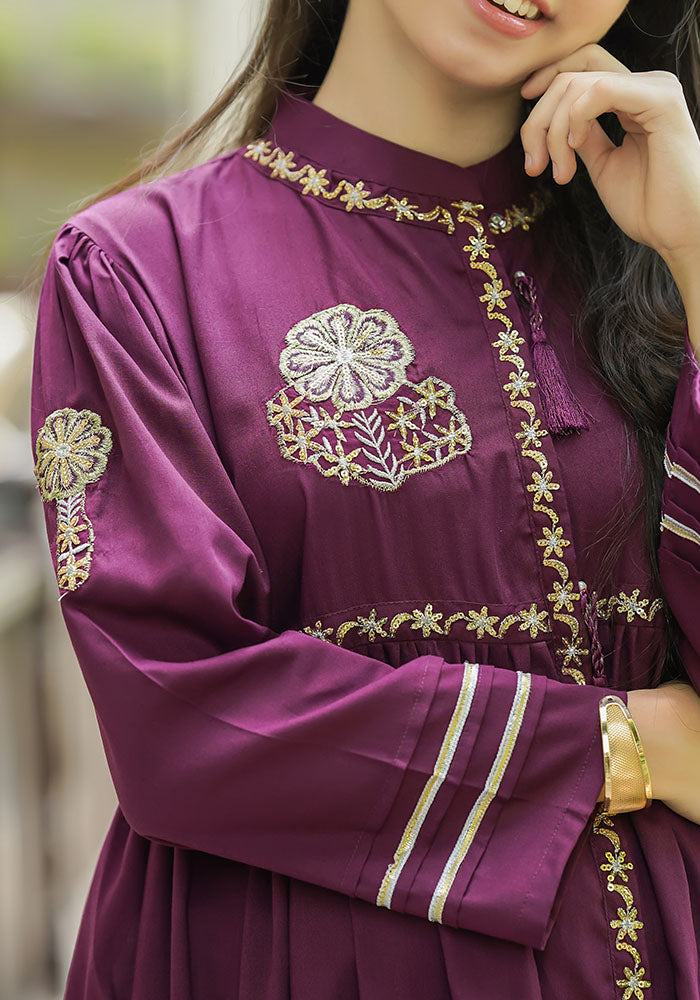 Cotton Embroidered 3 Pc Suit - Wear Ochre
