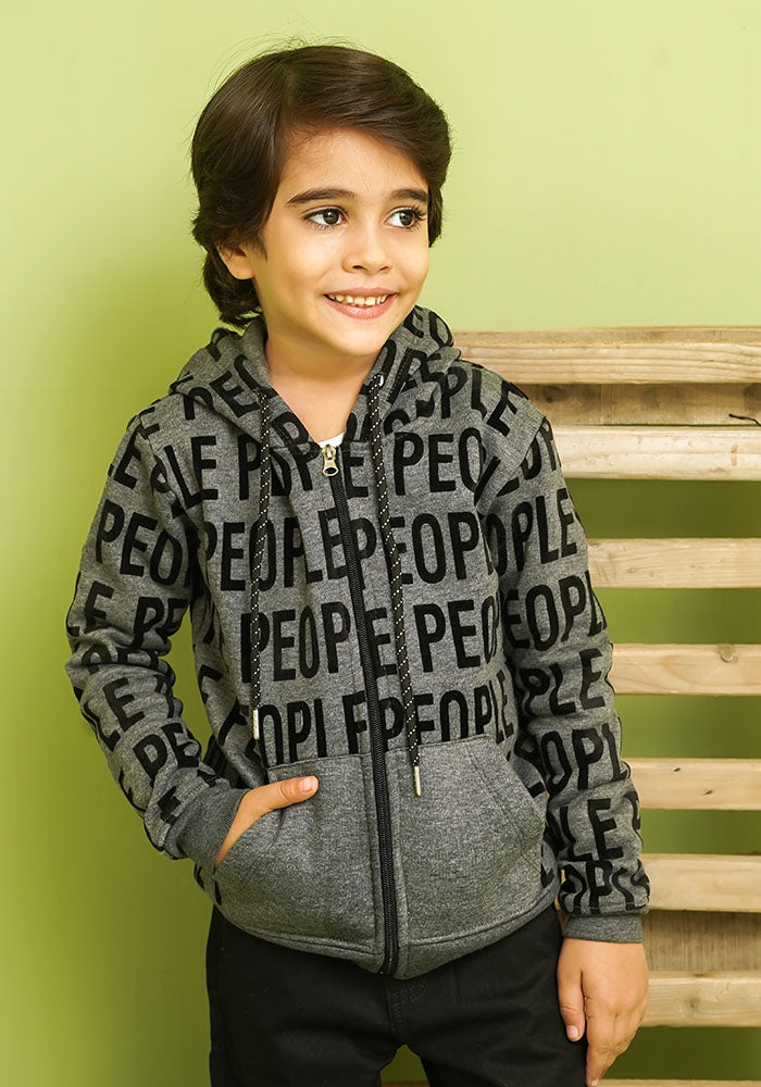 Fleece Printed Hoodie - Wear Ochre